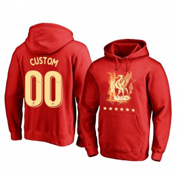 Custom Liverpool We Won It Six Times Red Iconic Logo Pullover Hoodie