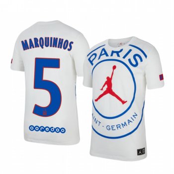 Paris Saint-Germain Marquinhos Men's White Game Jersey 2020-21