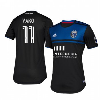 San Jose Earthquakes Vako Qazaishvili Men's Blue Primary Official Jersey 2020