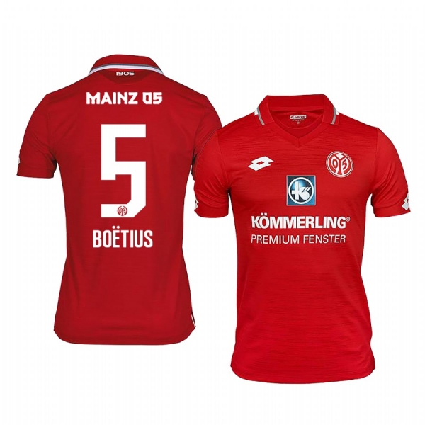 Mainz 05 Jean-Paul Boetius 19-20 Home Men's Red Short Sleeve Jersey