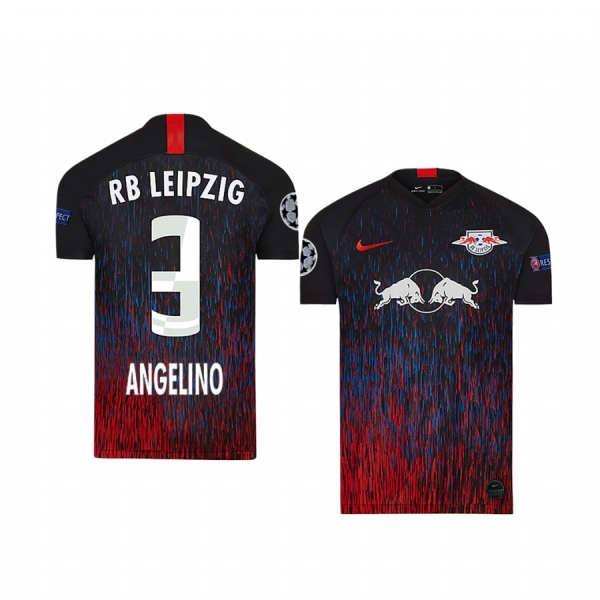 Youth Angelino RB Leipzig 2020 UEFA Champion League Away Black Short Sleeve Jersey