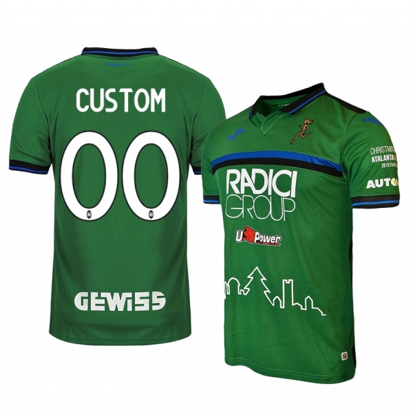 Youth Custom Atalanta 19-20 Christmas Edition Youth Green Short Sleeve Jersey