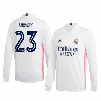 Ferland Mendy Real Madrid 2020-21 Home Men's White Long Sleeve Jersey