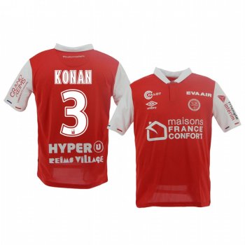 Men's Stade de Reims Ghislain Konan Home Jersey 19-20