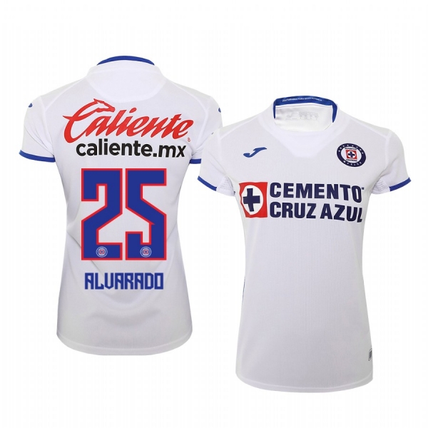 Women's Roberto Alvarado Cruz Azul 19-20 White Away Short Sleeve Jersey