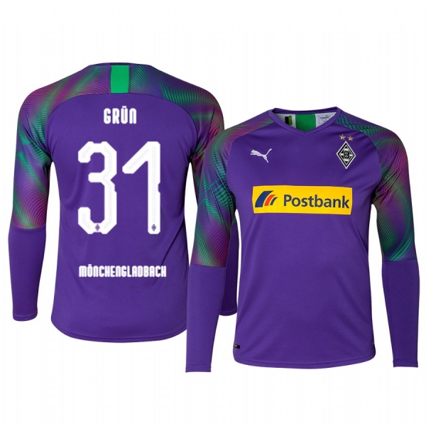 Borussia Monchengladbach Max Grun Men's 19-20 Goalkeeper Authentic Long Sleeve Jersey