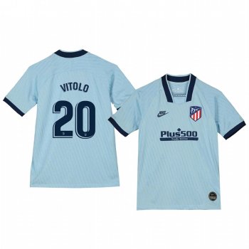 Youth Vitolo Atletico de Madrid 19-20 Third Light Blue Alternate Short Sleeve Jersey