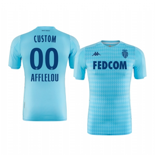 Custom AS Monaco 19-20 Third Men's Sky Blue Short Sleeve Jersey