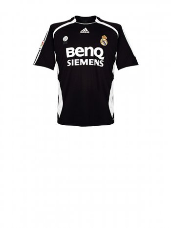 Real Madrid Men's Black Away Short Sleeve Jersey 2006-07