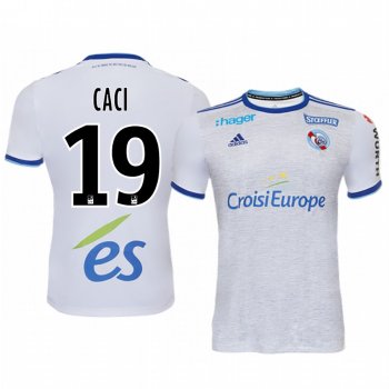 Anthony Caci Strasbourg 19-20 White Away Replica Jersey Men's