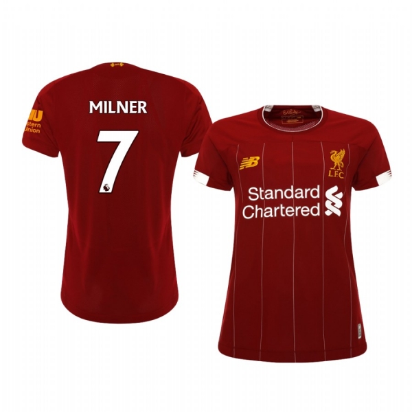 Women's James Milner Liverpool Home Short Sleeve Jersey 19-20