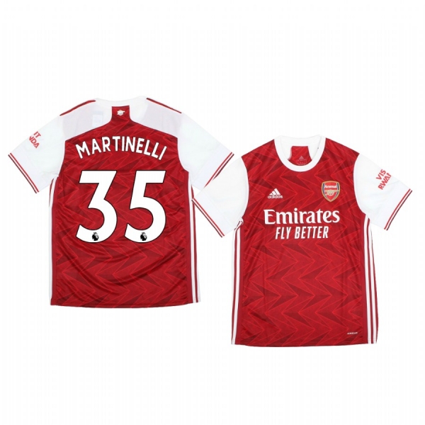 Men's Gabriel Martinelli Arsenal Home Official Short Sleeve Jersey 2020-21