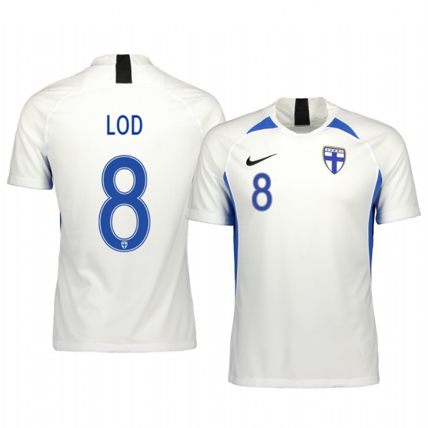 Finland Robin Lod Men's 2020 Home Authentic Short Sleeve Jersey