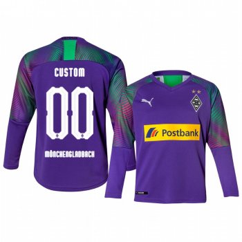 Youth Borussia Monchengladbach Custom Youth 19-20 Goalkeeper Authentic Long Sleeve Jersey