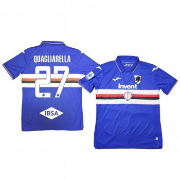 Fabio Quagliarella Sampdoria 19-20 Home Men's Blue Short Sleeve Jersey