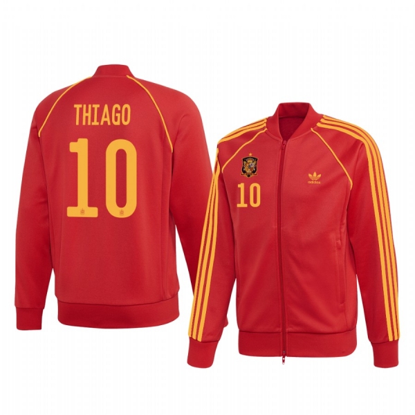 Thiago Spain Red Team Pride Logo Full-Zip Long Sleeve Jacket