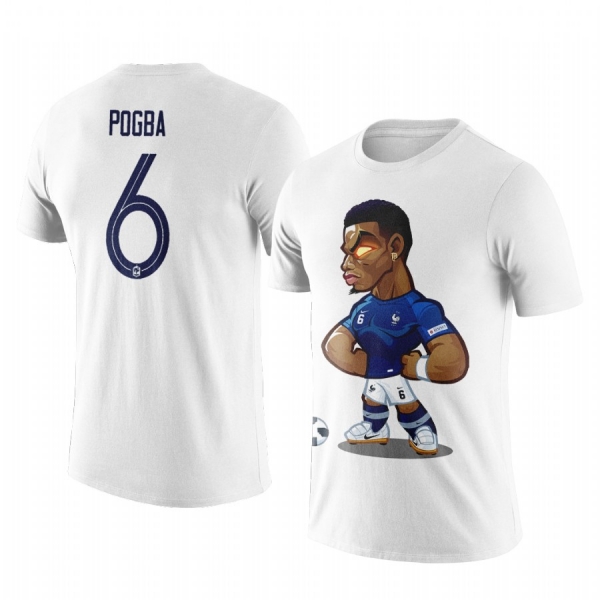 Men's Paul Pogba France Cartoon Mascot Personalize Short Sleeve T-shirt