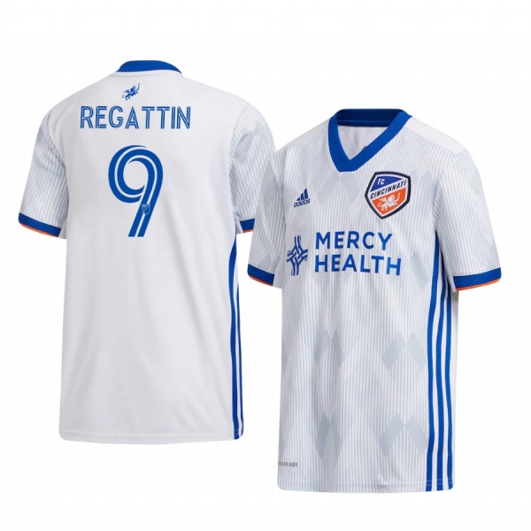 Youth Adrien Regattin FC Cincinnati 2020-21 Away White Short Sleeve Jersey