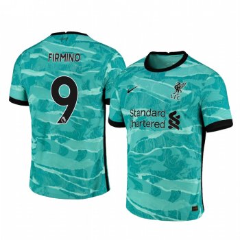 Roberto Firmino Liverpool 2020-21 Away Men's Green Short Sleeve Jersey