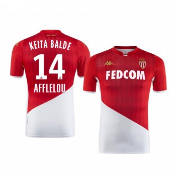 Keita Baldé AS Monaco 19-20 Home Men's Red White Short Sleeve Jersey