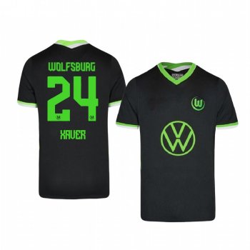 Xaver Schlager VfL Wolfsburg 2020-21 Home Men's Green Short Sleeve Jersey