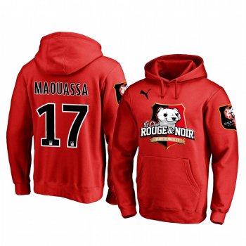 Faitout Maouassa Stade Rennais Red Team Logo Pullover Hoodie