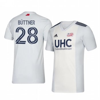 Alexander Büttner New England Revolution 2020-21 Away Men's White Short Sleeve Jersey