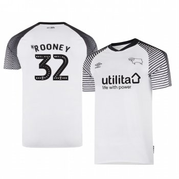 Youth Wayne Rooney Derby County 19-20 Home White Official Short Sleeve Jersey