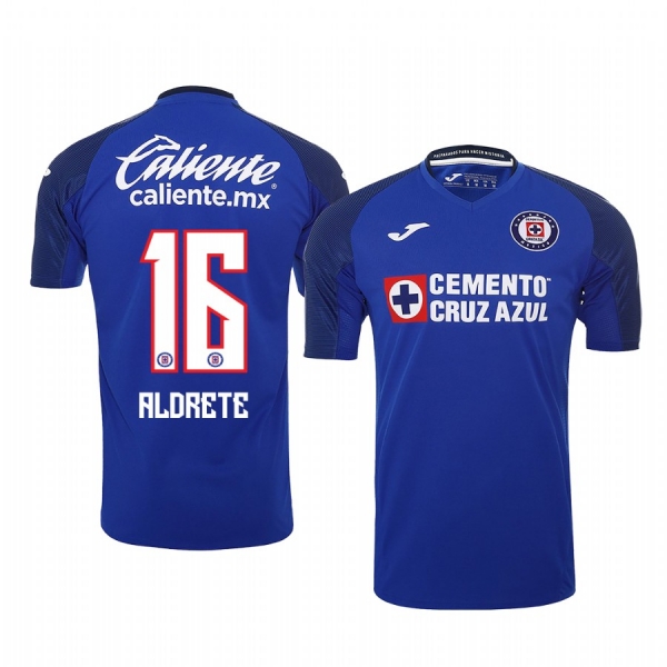 Adrian Aldrete Cruz Azul 19-20 Home Men's Royal Official Short Sleeve Jersey