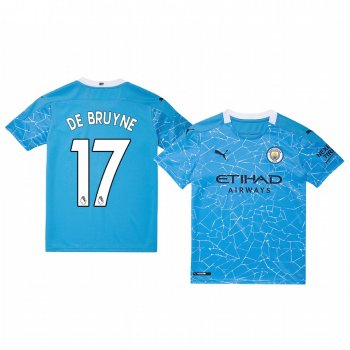 Youth Kevin De Bruyne Manchester City 2020-21 Blue Home Short Sleeve Jersey