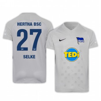 Davie Selke Hertha BSC 19-20 Third Men's Grey Short Sleeve Jersey