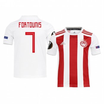 Youth Kostas Fortounis Olympiacos Piraeus UEFA Europa League Home White Short Sleeve Jersey