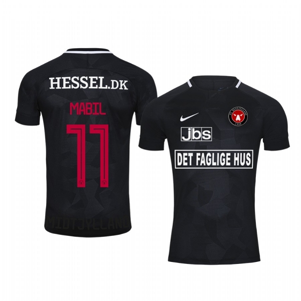 Awer Mabil Midtjylland Home Black Short Sleeve Jersey