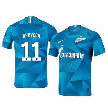 Sebastian Driussi Zenit Saint Petersburg Home Blue Short Sleeve Jersey