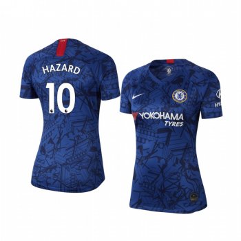 Women's Eden Hazard Chelsea Home Short Sleeve Jersey 19-20