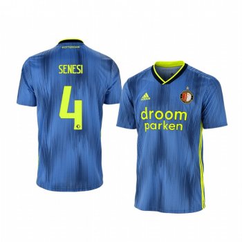 Youth Marcos Senesi Feyenoord 19-20 Away Blue Official Short Sleeve Jersey