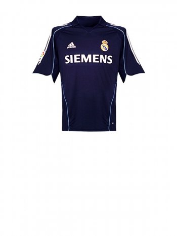 Real Madrid Men's Navy Away Short Sleeve Jersey 2005-06