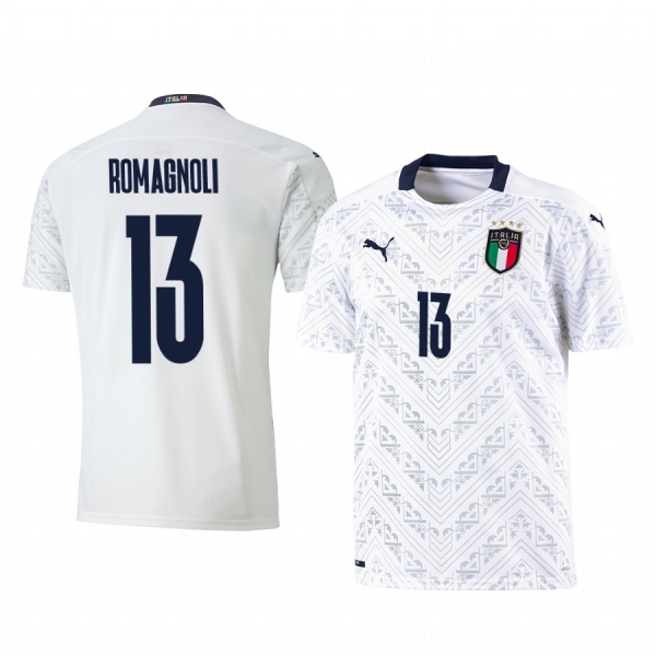 Alessio Romagnoli Italy 2020 White Away Men's Short Sleeve Jersey