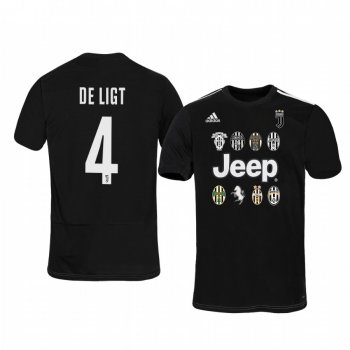 Matthijs de Ligt Juventus Historic Logo Black Short Sleeve Jersey