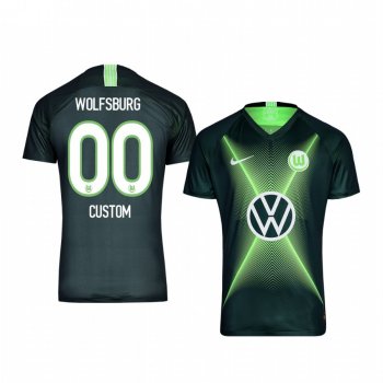 Youth VfL Wolfsburg Custom Youth Dark Green Home Short Sleeve Jersey 19-20