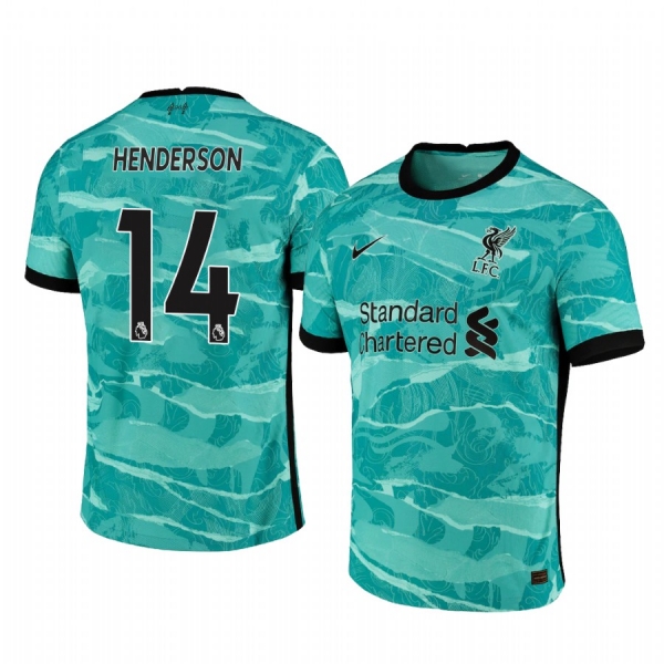 Jordan Henderson Liverpool 2020-21 Away Men's Green Short Sleeve Jersey