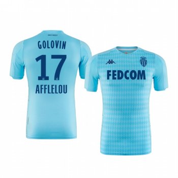 Aleksandr Golovin AS Monaco 19-20 Third Men's Sky Blue Short Sleeve Jersey