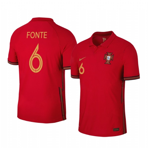 Jose Fonte Portugal 2020 Red Home Men's Short Sleeve Jersey