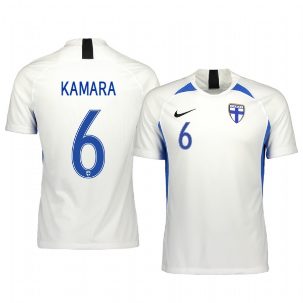 Finland Glen Kamara Men's 2020 Home Authentic Short Sleeve Jersey