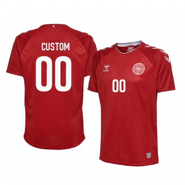 2018 World Cup Denmark Custom Men's Home Official Jersey