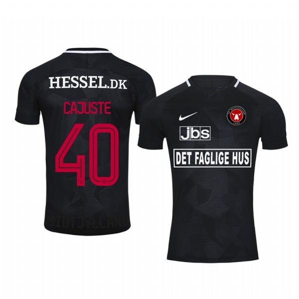 Jens Cajuste Midtjylland Home Black Short Sleeve Jersey