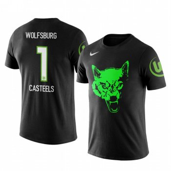 Men's Koen Casteels VfL Wolfsburg Team Logo Personalize Short Sleeve T-shirt