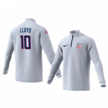 Carli Lloyd USWNT White Quarter Zip Team Logo Long Sleeve Jacket