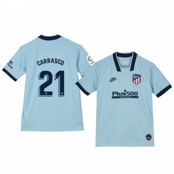 Youth Yannick Carrasco Atletico de Madrid 19-20 Third Light Blue Alternate Short Sleeve Jersey