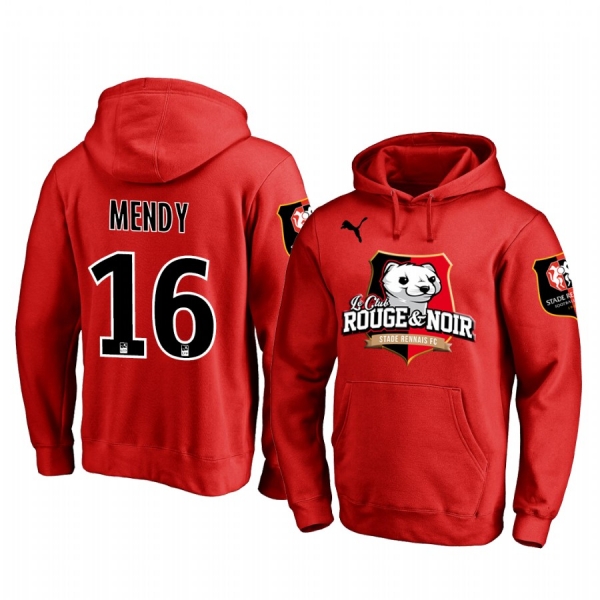 Edouard Mendy Stade Rennais Red Team Logo Pullover Hoodie